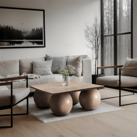 Zadie Natural Oak Veneer Coffee Table, 1 Piece (Style 3)