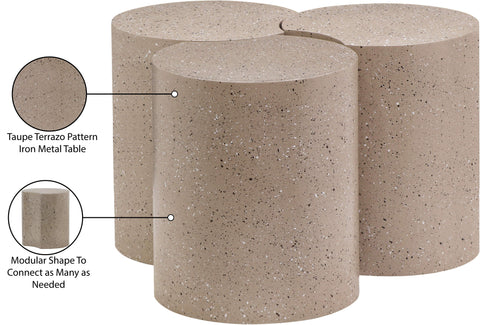 Linden Taupe Iron Nesting Coffee Table, 3-Piece