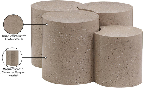 Linden Taupe Iron Nesting Coffee Table, 4-Piece