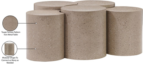 Linden Taupe Iron Nesting Coffee Table, 5-Piece