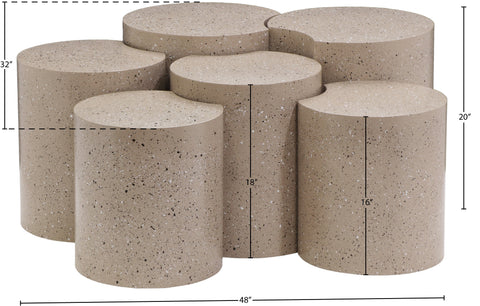 Linden Taupe Iron Nesting Coffee Table, 6-Piece