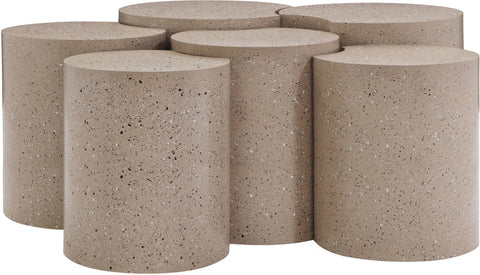 Linden Taupe Iron Nesting Coffee Table, 6-Piece