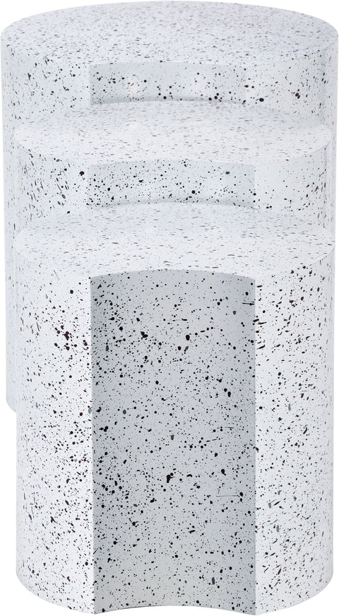 Linden White Iron Nesting End / Side Table, 3-Piece