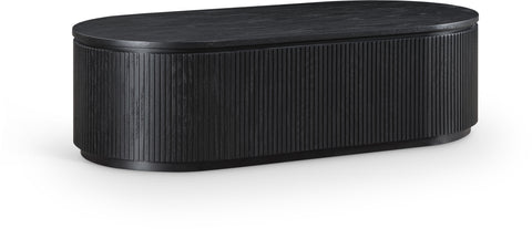 Giselle Black Solid Wood Storage Coffee Table, 1 Piece