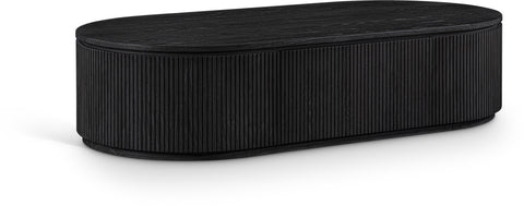 Giselle Black Solid Wood Storage Coffee Table, 1 Piece (Style 2)