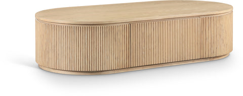 Giselle Natural Solid Wood Storage Coffee Table, 1 Piece (Style 2)