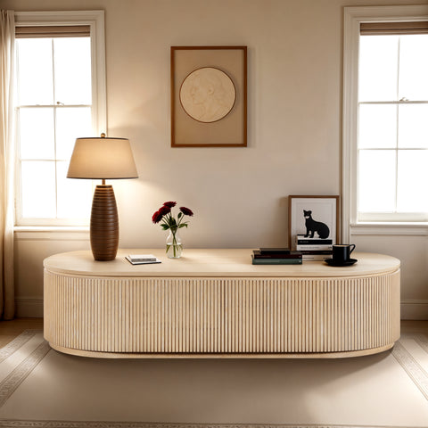 Giselle Natural Solid Wood Storage Coffee Table, 1 Piece (Style 2)