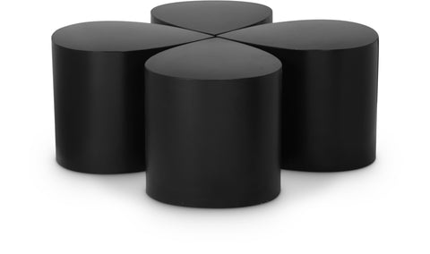 Jolie Black Iron Coffee Table, 4-Piece