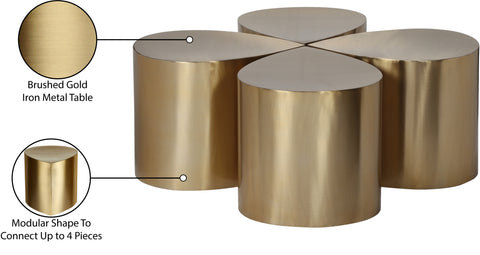 Jolie Gold Iron Coffee Table, 4-Piece