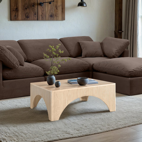 Greer Natural Oak Veneer Coffee Table, 1 Piece