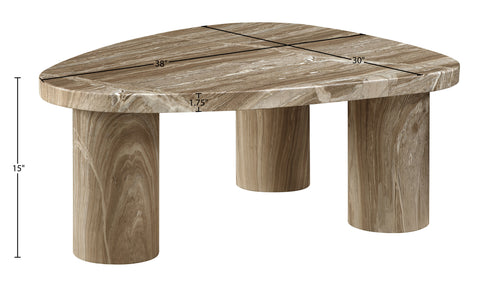 Farrah Beige Concrete Indoor/Outdoor Coffee Table, 1 Piece (Style 2)