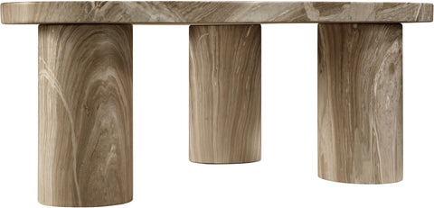 Farrah Beige Concrete Indoor/Outdoor Coffee Table, 1 Piece (Style 2)