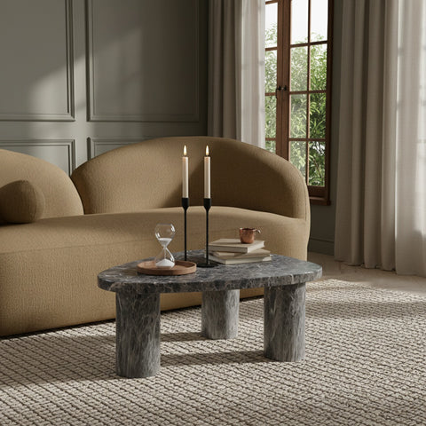 Farrah Brown Concrete Indoor/Outdoor Coffee Table, 1 Piece
