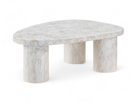 Farrah White Concrete Indoor/Outdoor Coffee Table, 1 Piece
