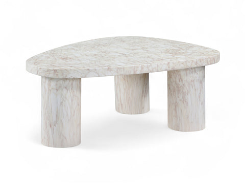 Farrah White Concrete Indoor/Outdoor Coffee Table, 1 Piece (Style 2)
