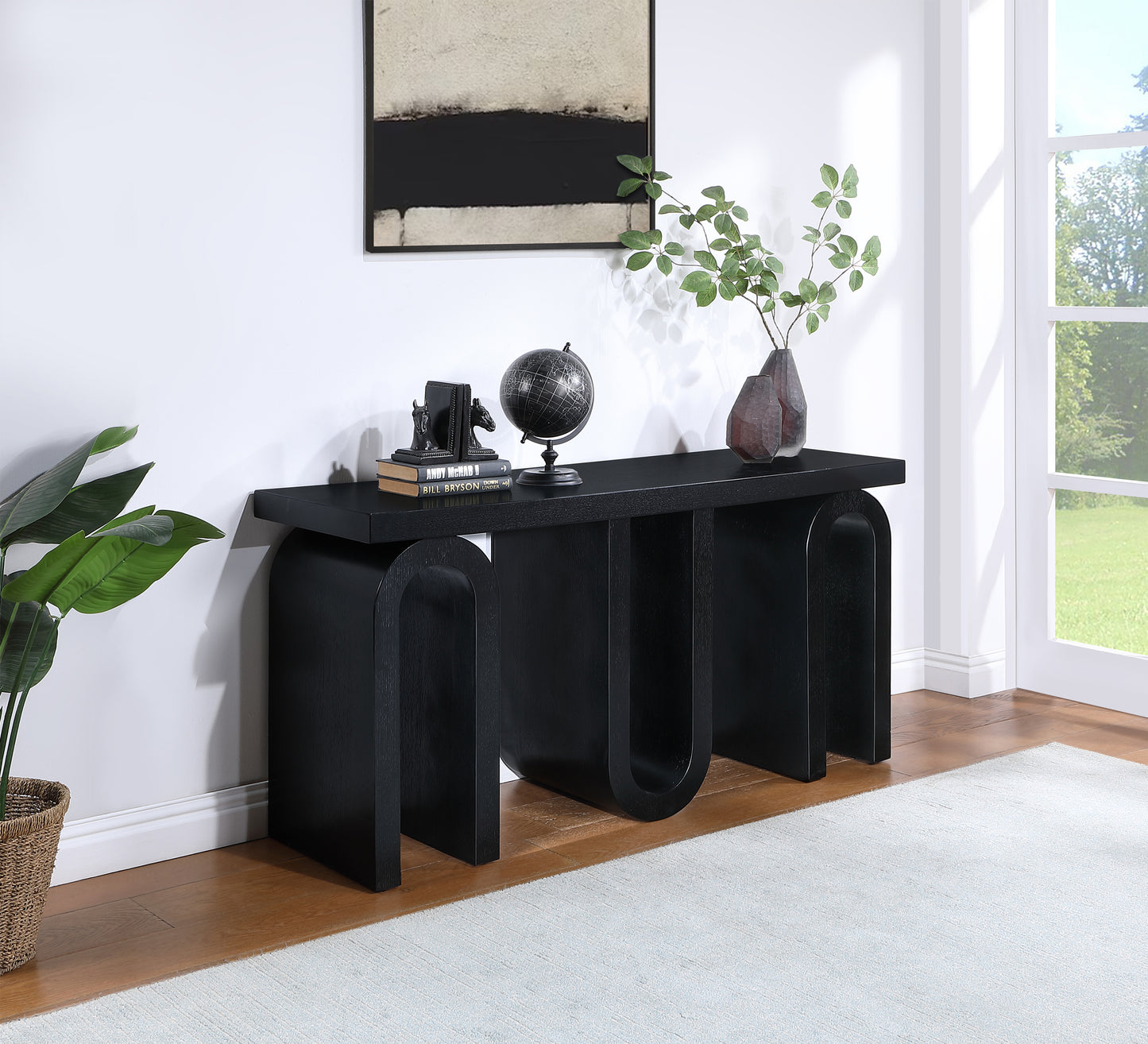 robertson black console table