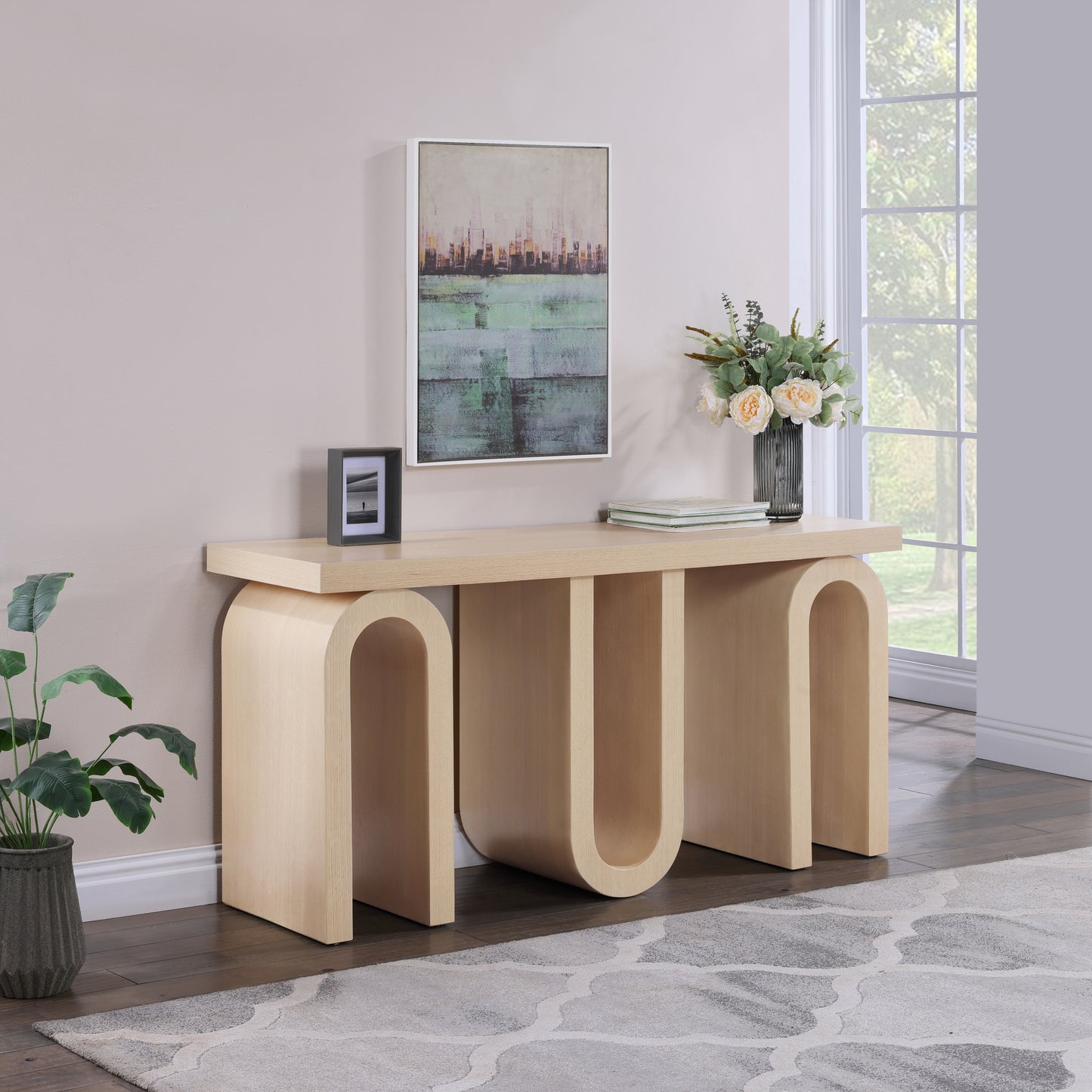 robertson natural console table