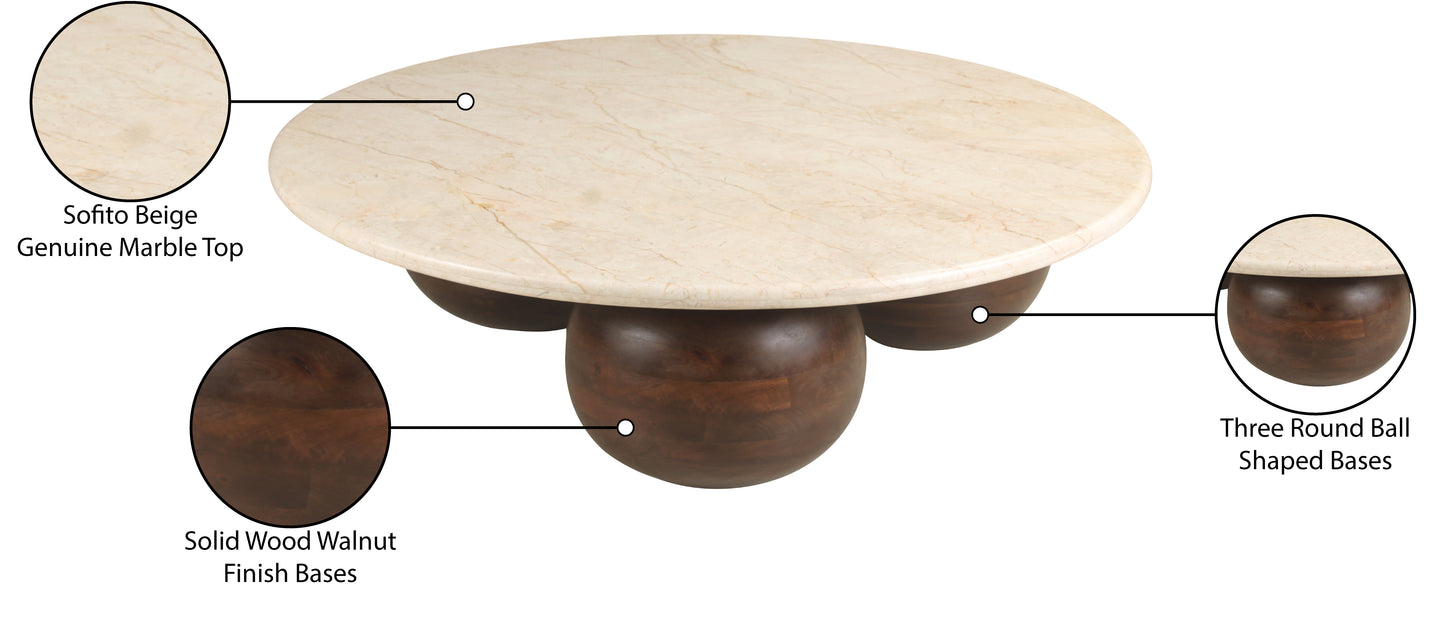 formentera beige marble coffee table