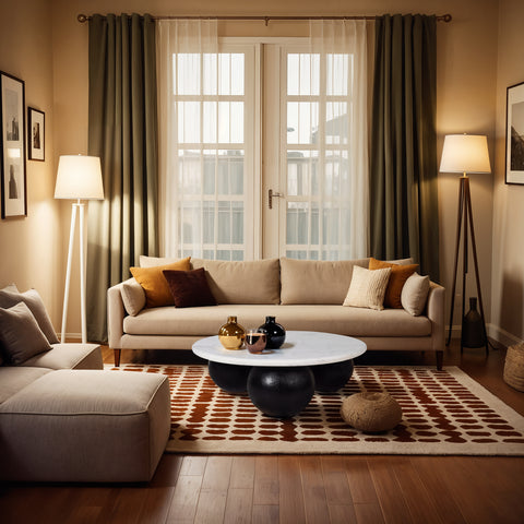 Zadie White Genuine Marble Top And Mango Wood Base Coffee Table, 1 Piece