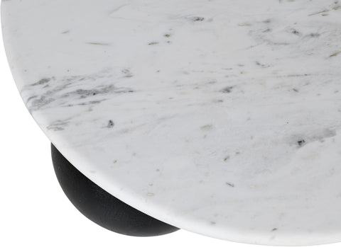 Zadie White Genuine Marble Top And Mango Wood Base Coffee Table, 1 Piece