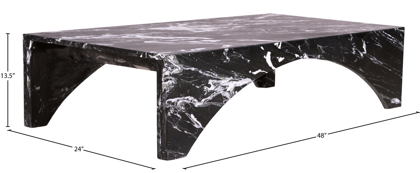 rory black marble coffee table