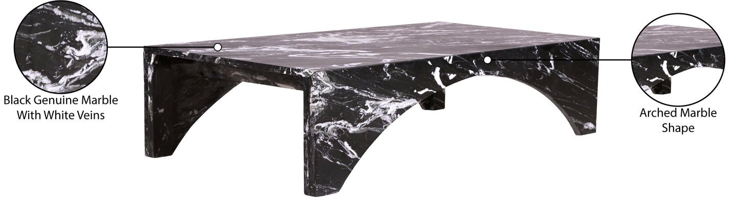 rory black marble coffee table