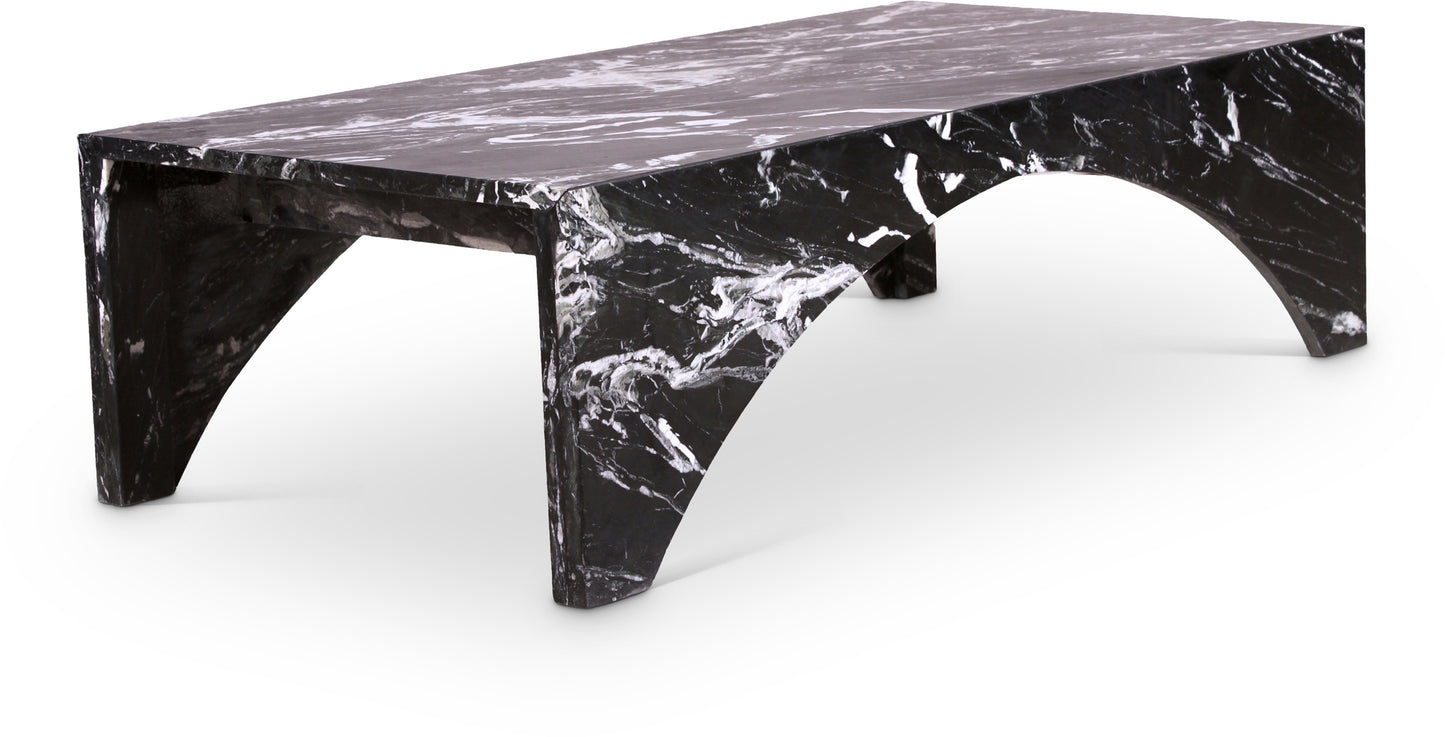 rory black marble coffee table