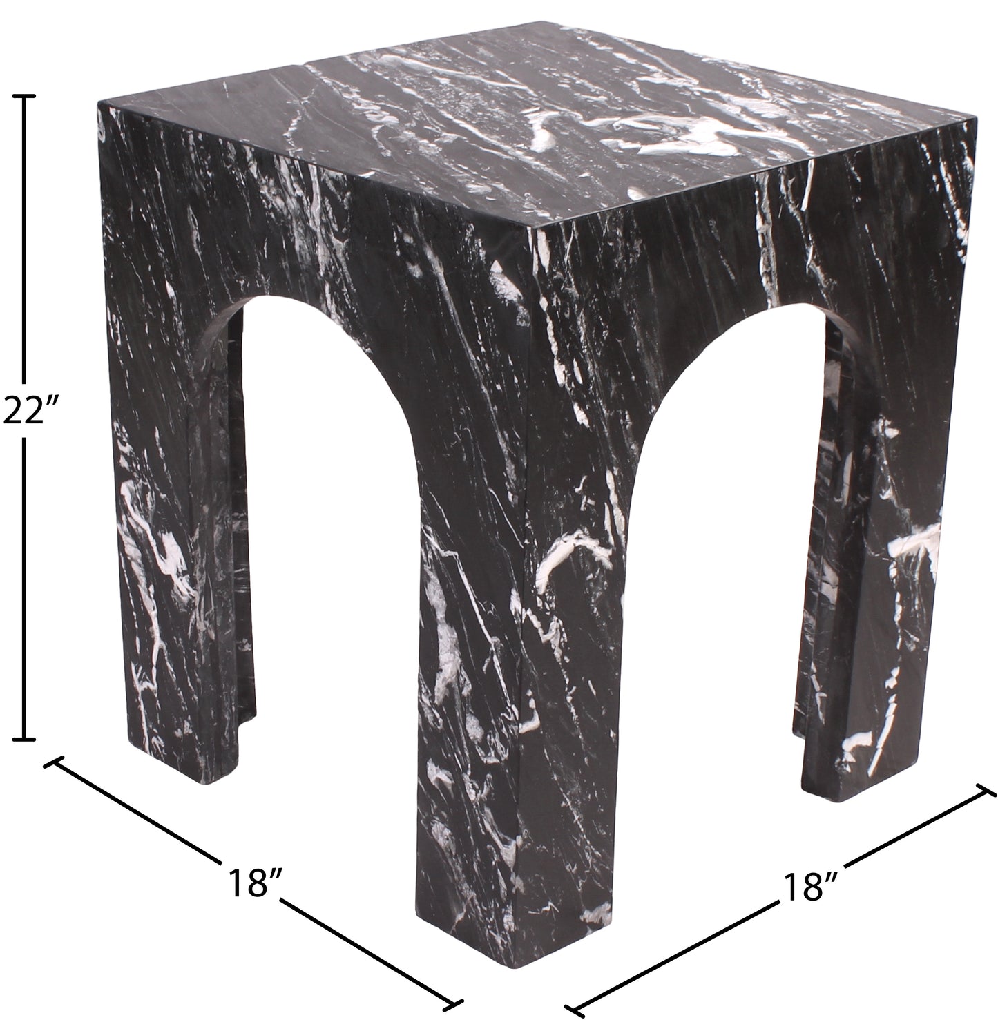 rory black marble end table