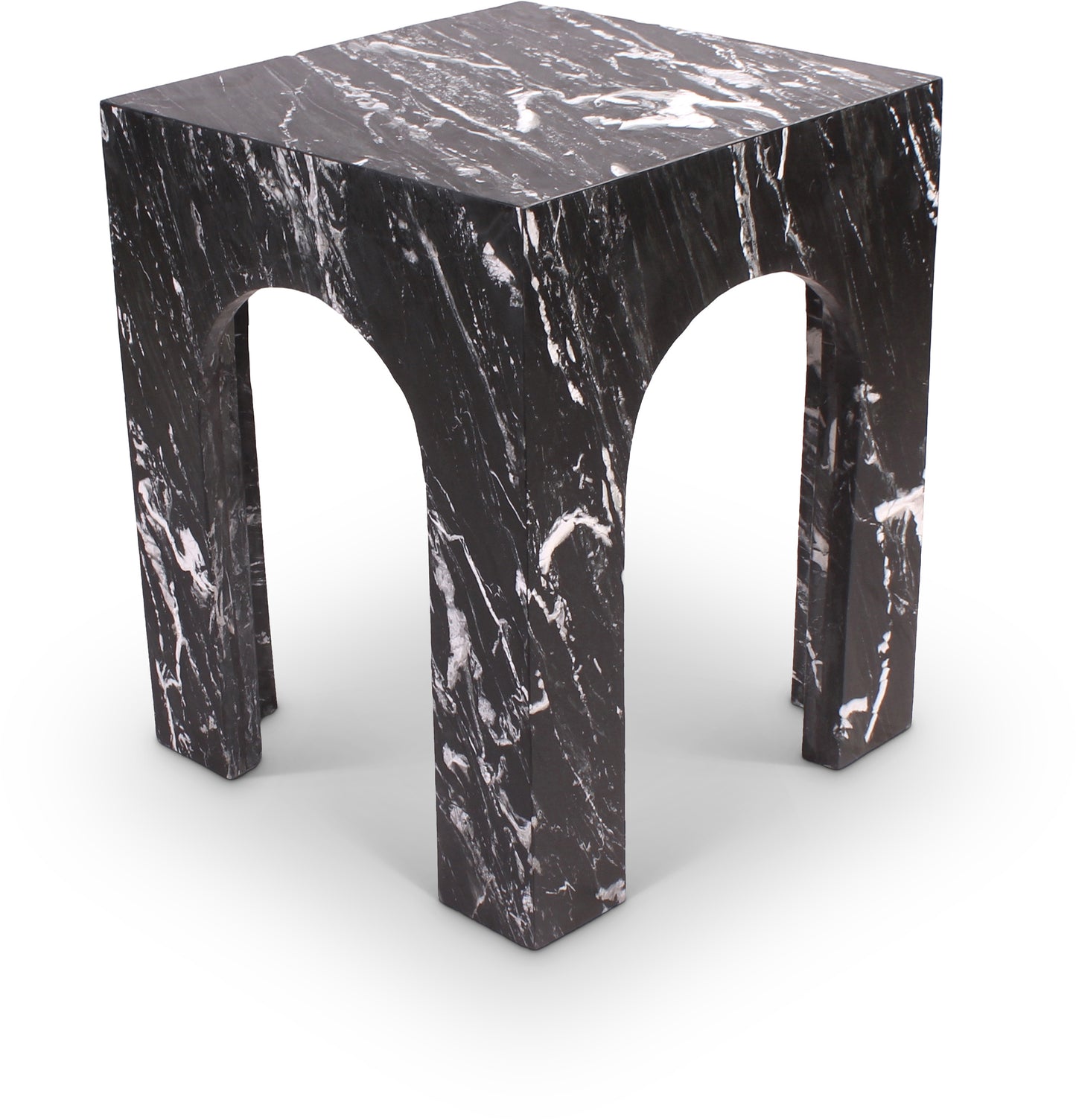 rory black marble end table