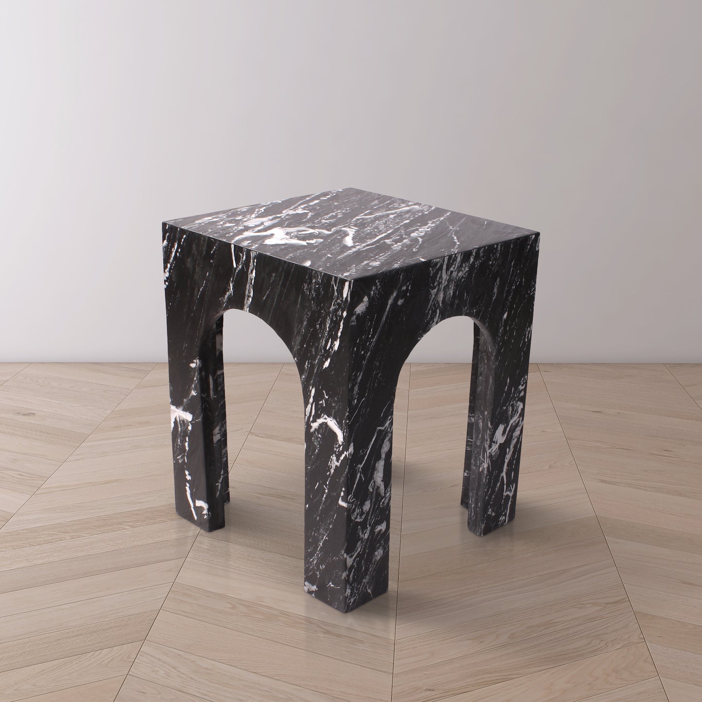 rory black marble end table