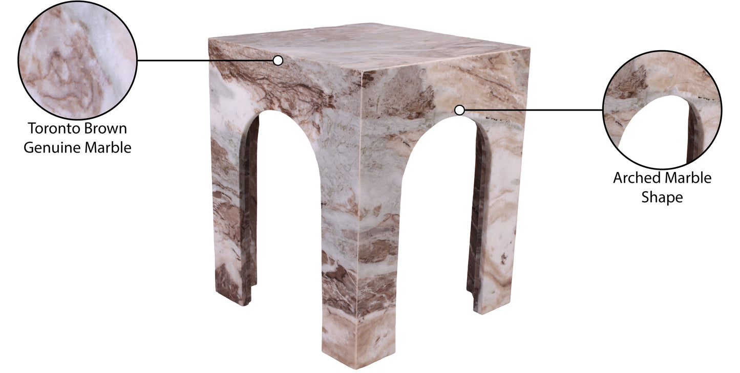 rory brown marble end table