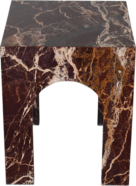 Olive Cherry Genuine Marble End Table, 1 Piece