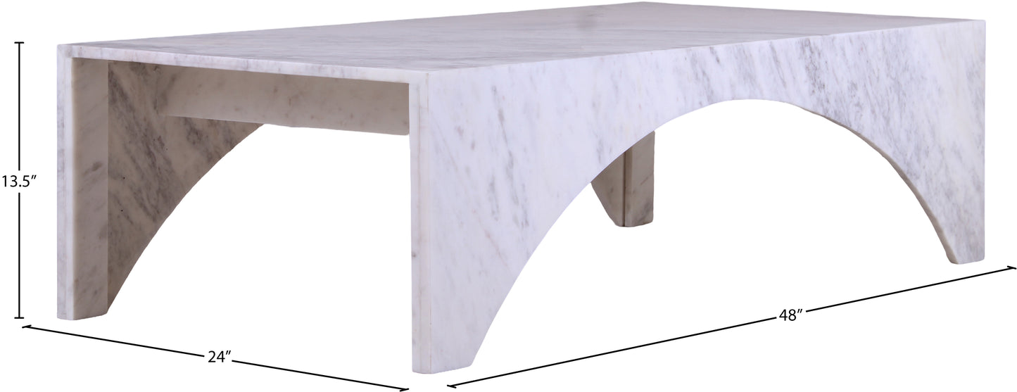 rory white marble coffee table