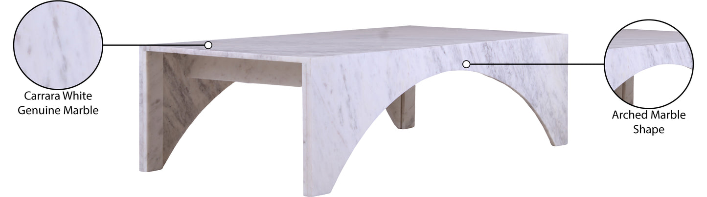 rory white marble coffee table