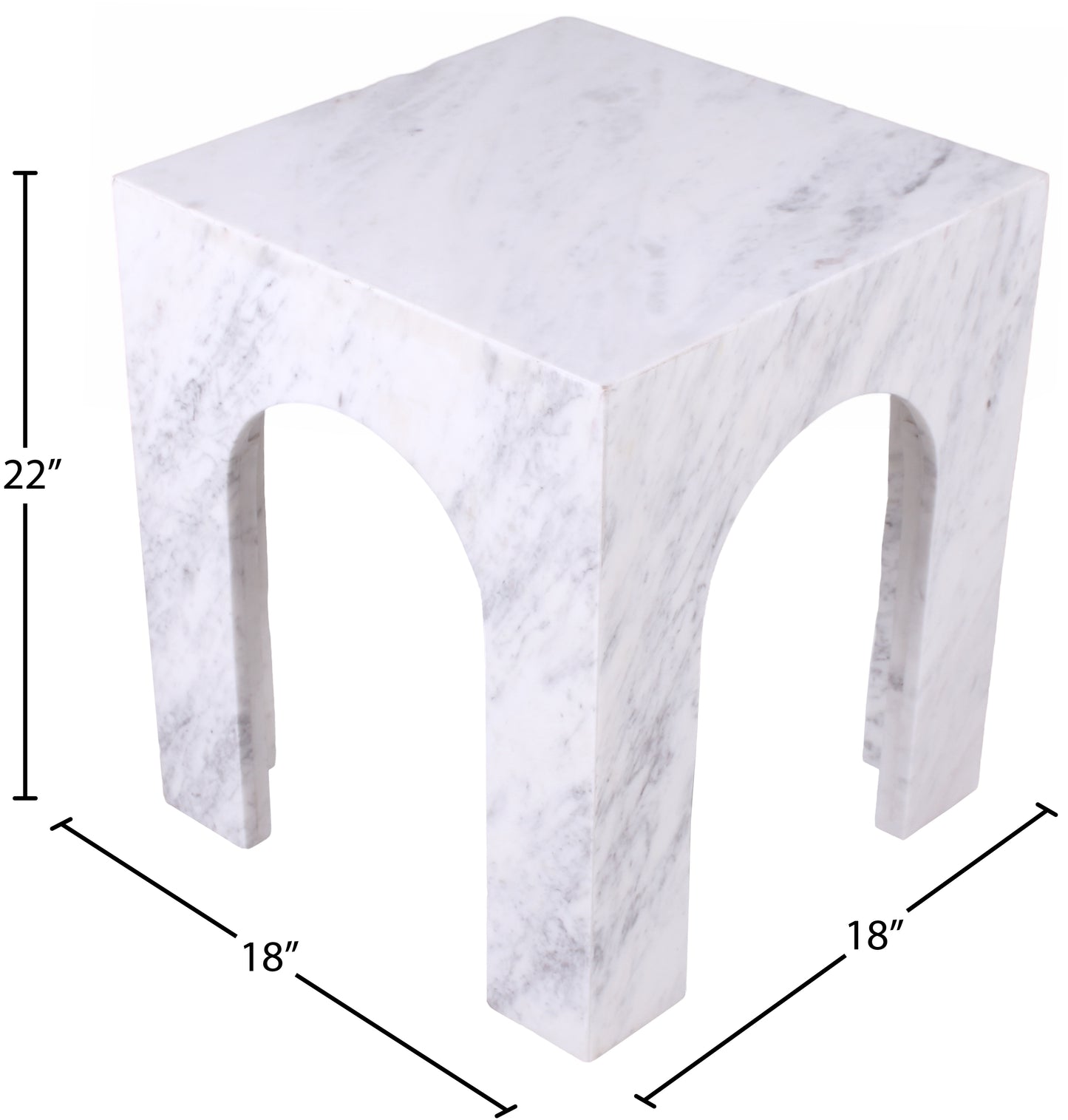 rory white marble end table