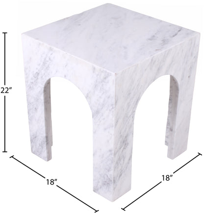 Rory White Marble End Table