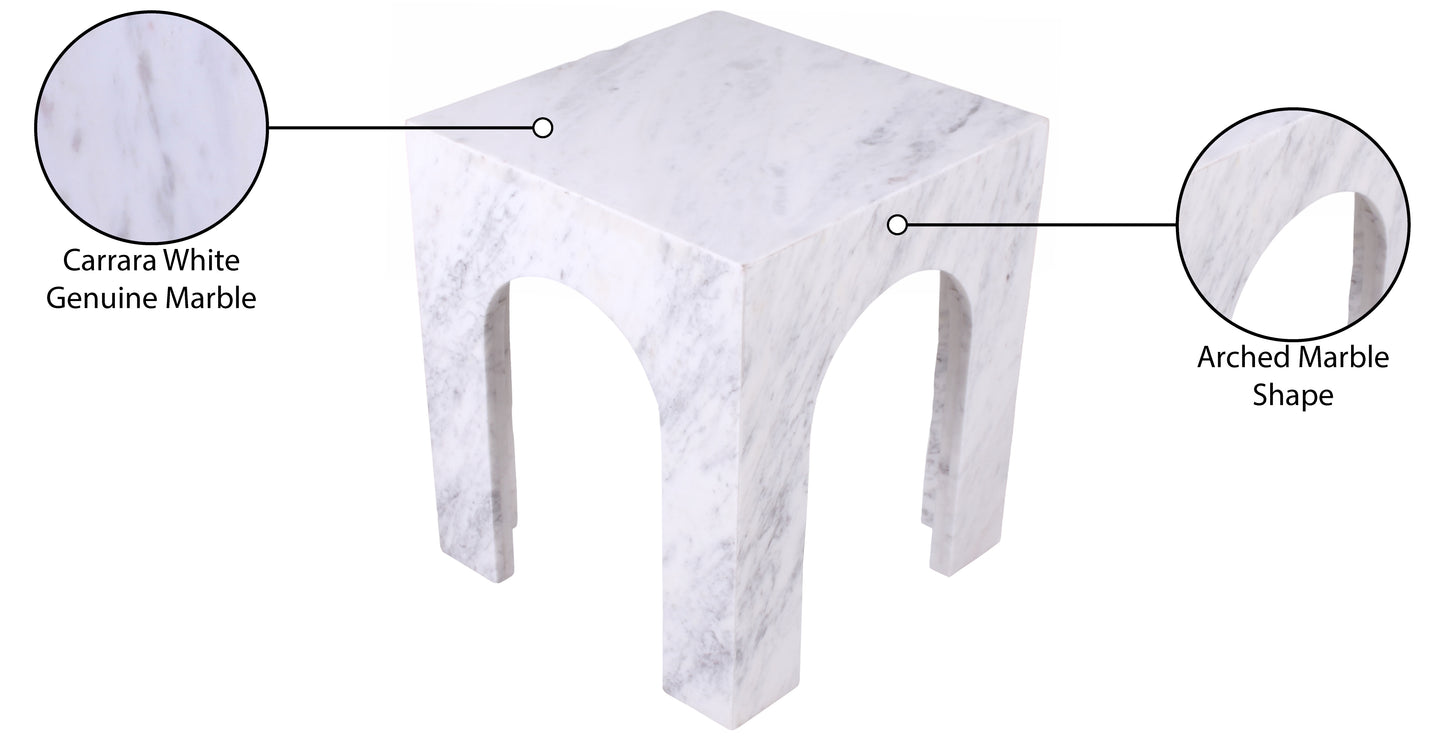 rory white marble end table