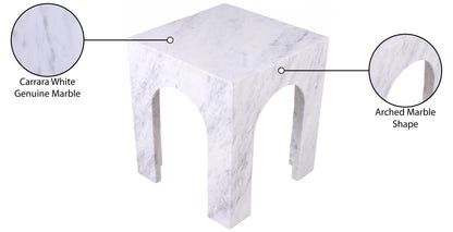 Rory White Marble End Table