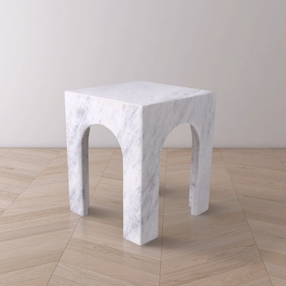 Rory White Marble End Table