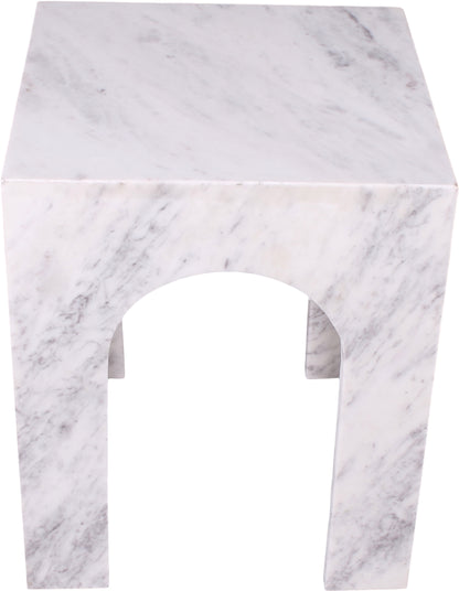 Rory White Marble End Table