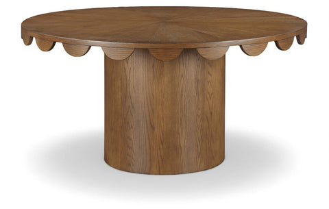 Selene 60" Brown Oak Veneer Dining Table, 1 Piece