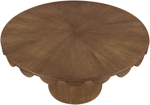 Selene 60" Brown Oak Veneer Dining Table, 1 Piece