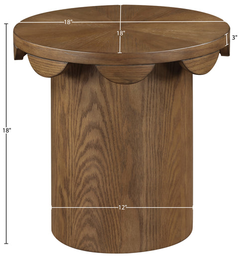 Selene Brown Oak Veneer End Table, 1 Piece