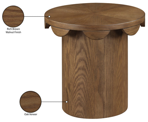 Selene Brown Oak Veneer End Table, 1 Piece