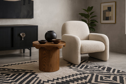Selene Brown Oak Veneer End Table, 1 Piece