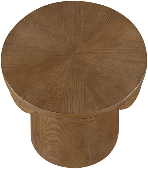 Selene Brown Oak Veneer End Table, 1 Piece
