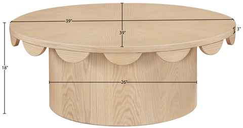 Selene Natural Oak Veneer Coffee Table, 1 Piece (Style 2)