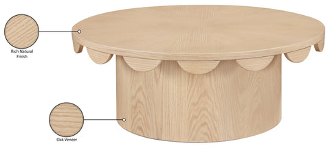 Selene Natural Oak Veneer Coffee Table, 1 Piece (Style 2)