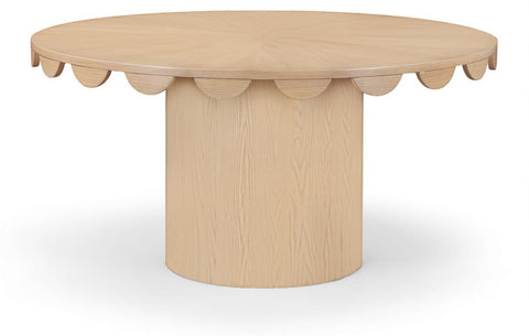 Selene 60" Natural Oak Veneer Dining Table, 1 Piece