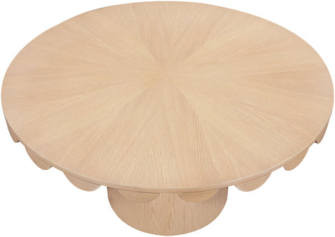 Selene 60" Natural Oak Veneer Dining Table, 1 Piece